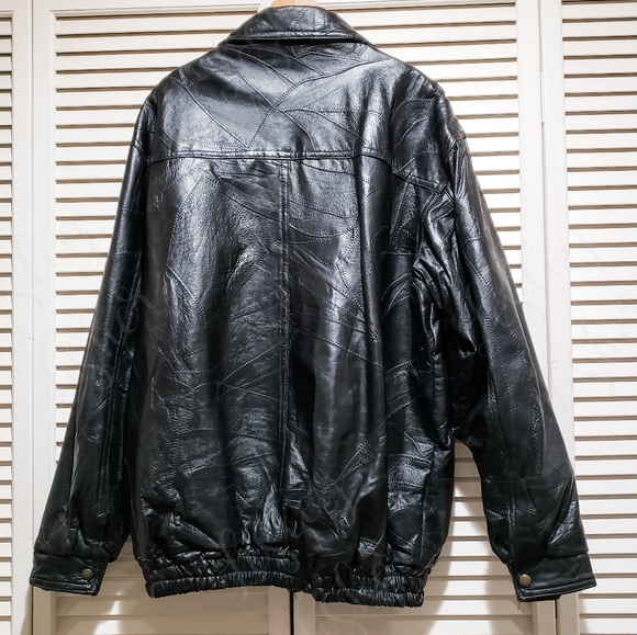 Vintage Flight Path Mens Patchwork Leather Jacket - Picture 2 of 8